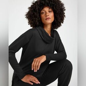 NWT SPLENDID (XS) Soft Fleece Plush Cowl Neck Pullover Casual Stretch Luxury